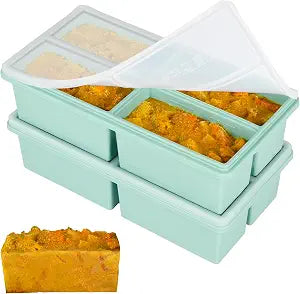 Silicone Freezer Trays w/Lids,1Cup Soup Container,Large Ice Cube Molds,2Pk