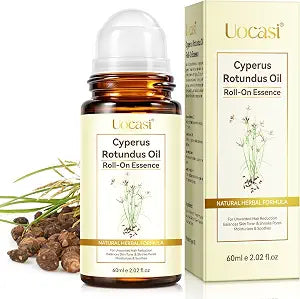 Uocasi Cyperus Rotundus Oil Roller Ball, Natural Inhibitor to Reduce Unwanted Hair Growth, Soothes Skin & Minimizes Pores, All Skin Types, 2.02 Fl Oz