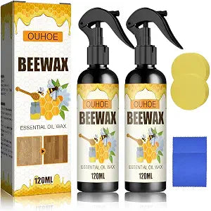 Natural Beeswax Care Spray & Restorer, Beeswax Wood Polish for Floors and Furniture, Natural Micro-Molecular Spray  Multi-Purpose2 Bottles
