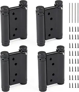 3" Double Action Spring Hinges, Self Closing Door Hinges for Saloon Cafe Pub Swinging Doors, 201 Stainless Steel, Including Pins and Screws, 4-Pack