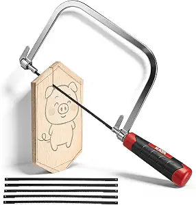 KATA 6.5" Coping Saw, Precision Woodworking & Craft Hand Saw with 6 Blades