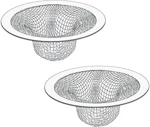 Seatery 2PCS Tub Drain Hair Catcher - 2.75 inch Shower Drain Mesh Strainer, Stainless Steel Shower Bathtub Drain Cover, Bathroom Sink Strainer Filter Basket for Bathroom Sink, Wash Basin Floor Drain