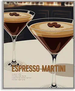 Sleek Espresso Martini Cocktail, 11 x 14 Inch Framed Gicle Print