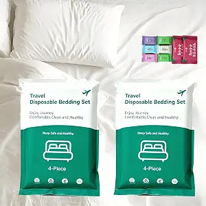Disposable Bed Sheets Queen 2 Packs 16 Pcs Travel Bedding Hotel Spa Massage