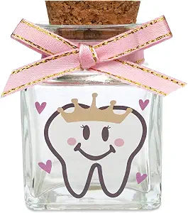 Tooth Fairy Box, Baby Tooth Box for Lost Teeth, Glass Tooth Holders for Kids First Teeth Keepsake Box Gifts for Baby - Girl