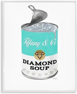 Blue Pop Fashion Soup Glam Open Lid, 16 x 20 Inch Framed Gicle Print