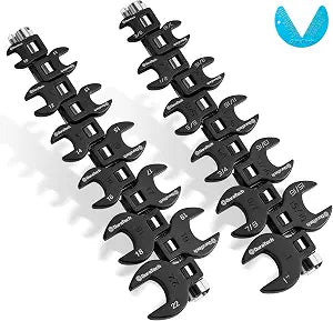 DURATECH 22-Piece 3/8" Drive Crows Foot Wrench Set, Metric & SAE