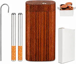    Wood Storage Box Organizer Complete Set with 2 Metal Tubes and Cleaning Tool - Decorative Boxes for Crafts, Sewing, Keepsake,for Home Office Storage.