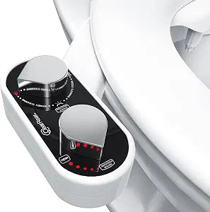 CLEAR REAR Bidet Attachment for Toilet Seat - Non-Electric with Self Cleaning Dual Nozzles, Leak Proof Connectors, Adjustable Water Spray, Rear & Feminine Wash - Hygienic Bathroom Upgrades