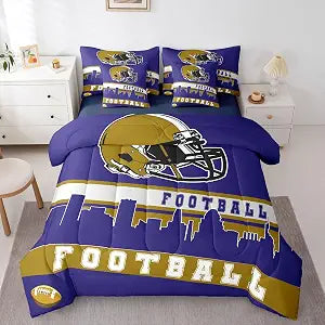 Erosebridal Football City 7 Pcs Comforter Set Football Bedding Full