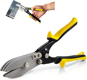 SLNIHAMS 5-Blade Hand Crimper Sheet Metal Tools, Hvac Tool for 24-28 Gauge Duct Work Downspout and Stove Pipe, 10-1/2" Sheet Metal Crimper Gutter End Cap Duct Crimping Tool
