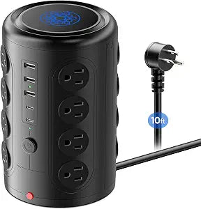 TenTrend Power Strip Tower with 16 Outlets and 5 USB Ports, 10 FT Cord