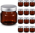 Gueevin 12 Pcs Amber Mason Jars 8 oz Regular Mouth Canning Jars