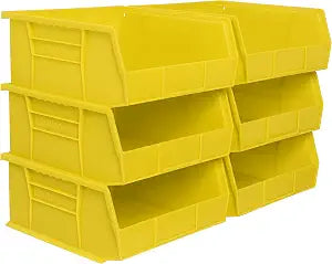 Akro-Mils 30235 AkroBins Plastic Storage Bins, 11"x11"x5", Yellow, 6-Pack