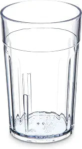 Carlisle FoodService Products Bistro Tumbler Plastic Tumbler for Restaurants, Catering, Kitchens, Plastic, 5.6 Ounces, Clear (Pack of 6)