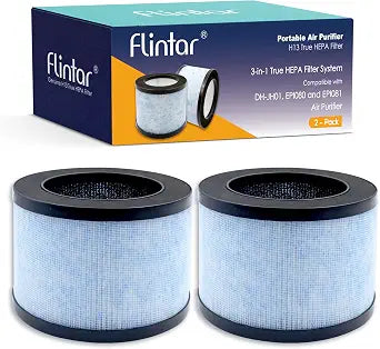 MK01 Replacement Filter, Compatible with AROEVE MK01 MK06 and Kloudi Air Purifier DH-JH01, TZ-K1, Intelabe EPI080, and Elechomes EPI081, 2-Pack