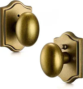 Antique Brass Oval Privacy Door Knob