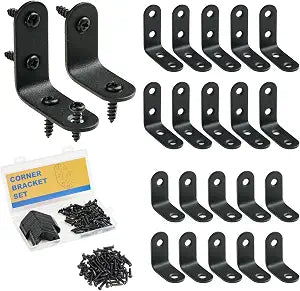 20PCS L Brackets Corner Brace, Stainless Steel (1.57x1.57in/1.18x1.18in)