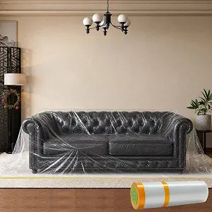 Plastic Couch Cover for Moving & Storage, Sofa Protector 106" x 32.8 ft