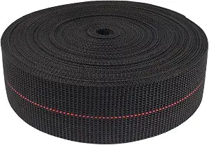 BambooMN Two-Inch Latex Elasbelt Webbing for Chair Repair - 40' Roll Black