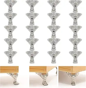 Zorfeter 20 Pcs Antique Brass Box Legs, Silver