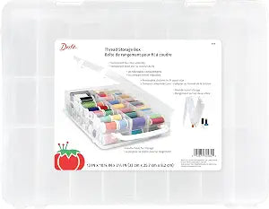 Dritz Double-Sided Thread Storage Box, 48 Compartments, Clear