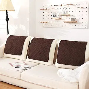 Moukeren 3 Pcs Recliner Headrest Cover for Sofa Chair Couch,Brown