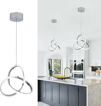 MAYNA Modern Spiral LED Pendant Light Kitchen Island 4000K 1-Pack Black