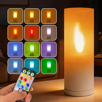 Remote Controlled Flame Lamp, 13 Color Rechargeable, 1 PC
