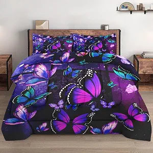 WeCozy Twin Comforter Set, 2 Pieces Butterfly Galaxy Bedding, All Season