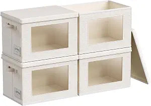 Fabric Storage Bins with Lids, Foldable Decorative Storage Box
