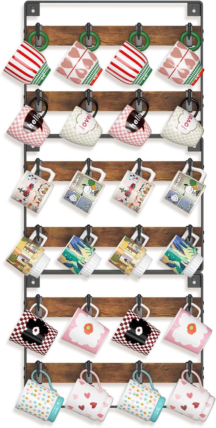 EsLuker.ly Mug Holder Hanger Cup Display Rack Wall Mounted, 3 Pack
