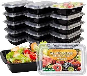 Ezalia 15 Pack- Meal Prep Containers 32oz, Plastic Food Prep Containers Reusable, Leakproof To Go Food Containers with Lids, BPA-Free, Microwave/Dishwasher/Freezer Safe