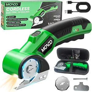 Cordless Electric Scissors, 4V Electric Cardboard Cutter with 2 Blades