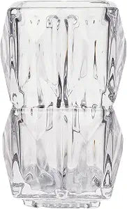VECELO Crystal Glass Vase - Textured Clear Flower Vase for Fresh Flowers & Hydroponic Plants, Modern Decorative Centerpiece for Dining Table, Coffee Table & Home Dcor, 7.28 Inches