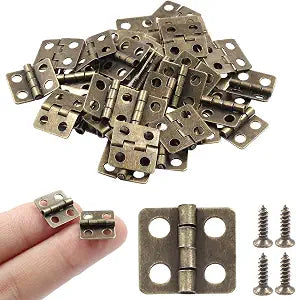 Mini Hinges 13x12mm Antique Bronze 24Pcs DIY Projects