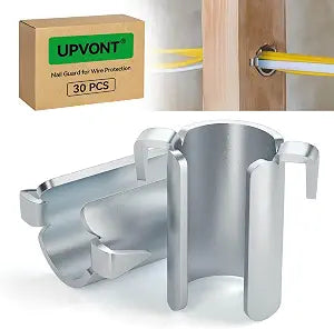 Nail Guards for Wire Protection (30 PCS) - 16 Ga Nail Guards for Studs 2x, 1 in. Standard Cylindrical Nail Plates Electrical for Cable and Raceway Protection, NEC Compliant (30)