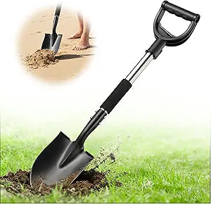 Garden Shovels for Digging, 31 Inch Small Shovel, Heavy Duty Metal Digging Shovel with D-Handle Grip, Compact Spade Shovel for Gardening, Planting, Camping, Beach & Yard Work