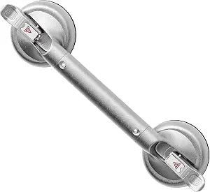 SPECILITE 17 Inch Suction Cup Grab Bar for Bathtub Shower 1Pcs, Gray Silver