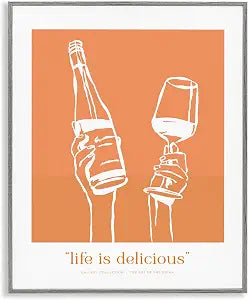 Orange Life Is Delicious Kitchen, 11 x 14 Inch Framed Gicle Print
