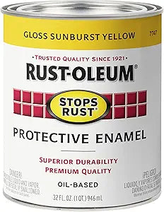 Rust-Oleum Stops Rust Brush On Enamel Paint, Gloss Sunburst Yellow