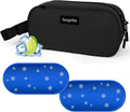 Small Insulated Bag,Cooler Bag Small,Mini Cooler Bag,Freezable Lunch with 2 Ice Packs for Work School Travel,Freezable Snack Box For Adults,10 x 4''x 5''Round,Black