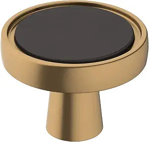 Amerock 1-3/8" Round Mergence Matte Black/Champagne Bronze Cabinet Knob
