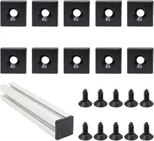 10Pcs 1010 2525 Aluminum Extrusion T Slot End Cap Bracket 10, 25 Series Extruded Hardware Cover with Screws for 10/10 1020 1 inch x 1 inch 1" Black Aluminum Profile Frame Fitting