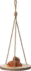 Vintiquewise Natural Wood Modern Hanging Shelf Log Slices for Kitchen Dining Room Office Outdoors (12")