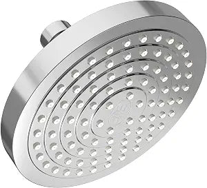 Winthorpe 6 Inch Rain Shower Head, High Pressure Fixed Showerhead, 90 Jets for Full Body Coverage, Adjustable 1.8 or 2.5 GPM Flow Inserts, Tool Free 1 Minute Install, Chrome