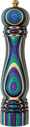 Baltique Mumbai Wooden Pepper Grinder, Colorful 8-Inch Pepper Mill
