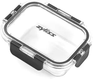 Zyliss Glass Food Storage Container 12.5oz, Shatter Resistant Borosilicate Glass, Airtight Leakproof Tritan Lid, BPA Free, Microwave, Freezer & Dishwasher Safe .37l/.39qt (6.2 x 4.7 x 1.97)