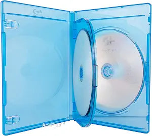 Premium Blu-ray Triple 3-Disc Replacement Cases 12mm Thickness with Screen Printed Logo and Wrap Around Clear Plastic Sleeve (1-Pack)
