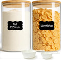 ComSaf Flour Sugar Storage Containers 4 Qt, 2 Pack Glass Flour Container